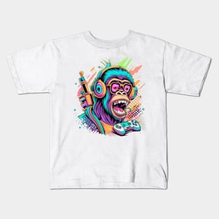 Monkey Gamer Kids T-Shirt